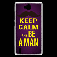 Coque Huawei Ascend G740 Keep Calm Be a Man Violet