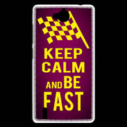 Coque Huawei Ascend G740 Keep Calm and Be Fast Rose