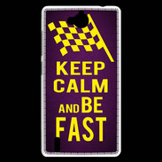 Coque Huawei Ascend G740 Keep Calm and Be Fast Violet