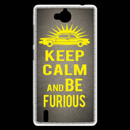 Coque Huawei Ascend G740 Keep Calm and Be Furious Gris