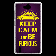 Coque Huawei Ascend G740 Keep Calm and Be Furious Violet