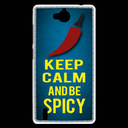 Coque Huawei Ascend G740 Keep Calm and Be Spicy Bleu