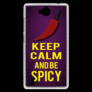 Coque Huawei Ascend G740 Keep Calm and Be Spicy Violet