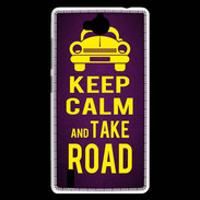 Coque Huawei Ascend G740 Keep Calm and Take o road 2 Violet