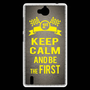 Coque Huawei Ascend G740 Keep Calm and Be the First Gris