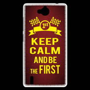 Coque Huawei Ascend G740 Keep Calm and Be the First Rouge