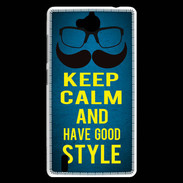 Coque Huawei Ascend G740 Keep Calm and Have a good Style Bleu