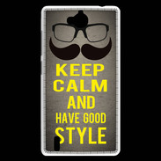 Coque Huawei Ascend G740 Keep Calm and Have a good Style Gris