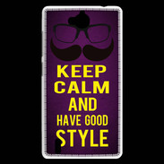 Coque Huawei Ascend G740 Keep Calm and Have a good Style Violet