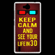 Coque Huawei Ascend G740 Keep Calm and See your life 3D Rouge