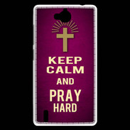 Coque Huawei Ascend G740 Keep Calm and Pray Christian Rose