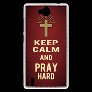 Coque Huawei Ascend G740 Keep Calm and Pray Christian Rouge