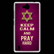 Coque Huawei Ascend G740 Keep Calm and Pray jewish Rose