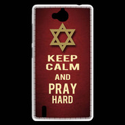 Coque Huawei Ascend G740 Keep Calm and Pray jewish Rouge
