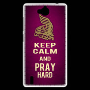 Coque Huawei Ascend G740 Keep Calm and Pray Muslim Rose