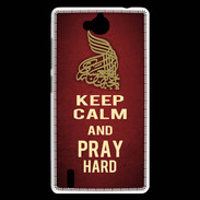 Coque Huawei Ascend G740 Keep Calm and Pray Muslim Rouge