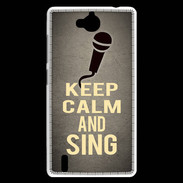Coque Huawei Ascend G740 Keep Calm and Sing Gris