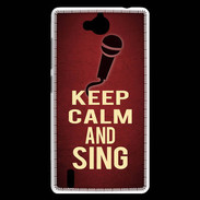 Coque Huawei Ascend G740 Keep Calm and Sing Rouge