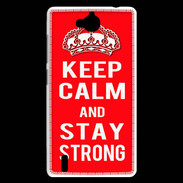 Coque Huawei Ascend G740 Keep Calm and Stay strong Rouge