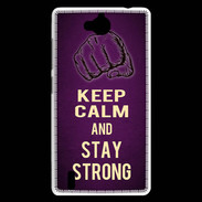 Coque Huawei Ascend G740 Keep Calm and Stay strong Violet