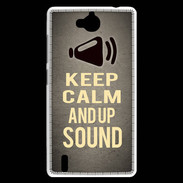 Coque Huawei Ascend G740 Keep Calm and Up Sound Gris