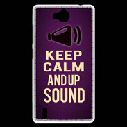 Coque Huawei Ascend G740 Keep Calm and Up Sound Violet