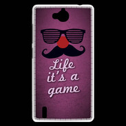Coque Huawei Ascend G740 Life It's a game Rose ZG