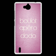 Coque Huawei Ascend G740 Boulot Apéro Dodo Rose ZG