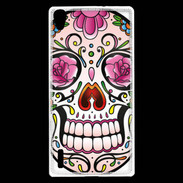 Coque Huawei Ascend P7 Tête de mort design et coloré