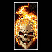 Coque Huawei Ascend P7 Tête de mort en flamme 5