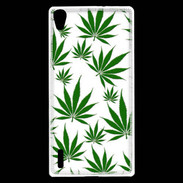 Coque Huawei Ascend P7 Feuille de cannabis sur fond blanc