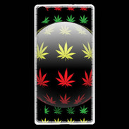 Coque Huawei Ascend P7 Effet cannabis sur fond noir