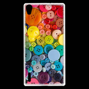 Coque Huawei Ascend P7 Arc en ciel de boutons de couture