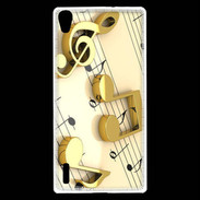 Coque Huawei Ascend P7 Portée de notes en or
