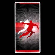 Coque Huawei Ascend P7 Illustration Handball en noir et rouge