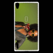 Coque Huawei Ascend P7 Femme metisse noire 3