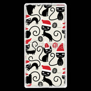 Coque Huawei Ascend P7 Fond chat noir Noël