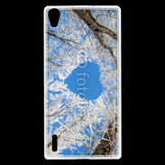 Coque Huawei Ascend P7 arbres enneigés coeur