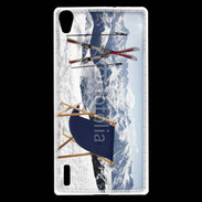 Coque Huawei Ascend P7 transat et skis neige