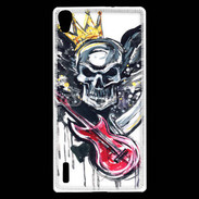 Coque Huawei Ascend P7 Tête de mort et guitare