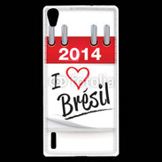 Coque Huawei Ascend P7 I love Bresil 2014