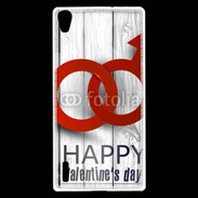 Coque Huawei Ascend P7 Saint valentin sur fond bois