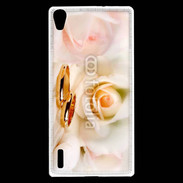 Coque Huawei Ascend P7 Alliance sur fond de rose