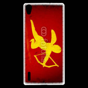 Coque Huawei Ascend P7 Cupidon sur fond rouge