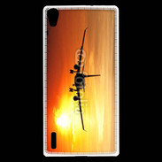 Coque Huawei Ascend P7 Avion de ligne et couché de soleil