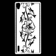 Coque Huawei Ascend P7 Tatouage de fleurs 5