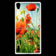 Coque Huawei Ascend P7 Champs de coquelicots
