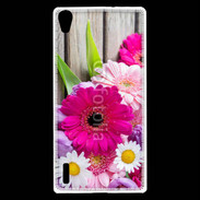 Coque Huawei Ascend P7 Bouquet de fleur sur bois