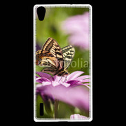 Coque Huawei Ascend P7 Fleur et papillon