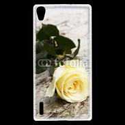 Coque Huawei Ascend P7 Belle rose Jaune 50